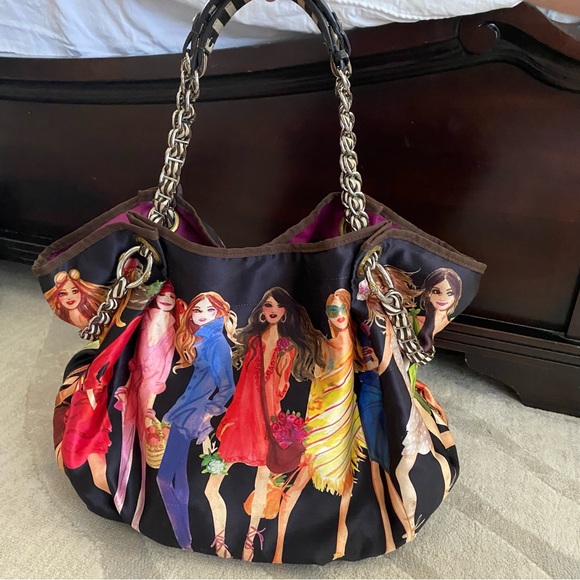 Henri Bendel Bendelgirl Satin Bag It Girl Shopping Large Purse Handbag Tote - Picture 7 of 9